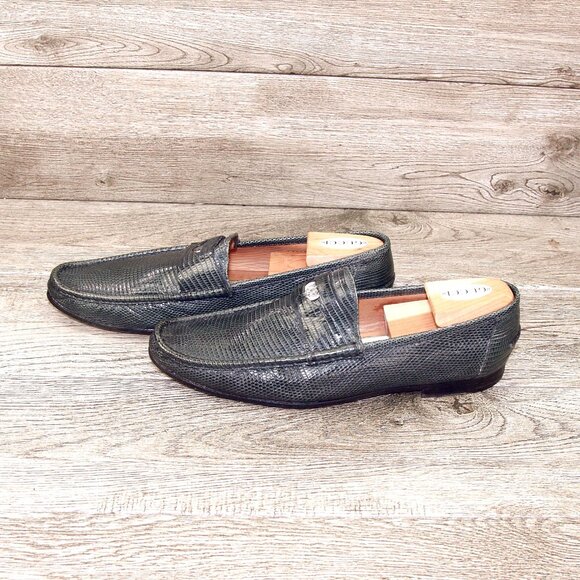 $ 1350 Genuine Lizard GUCCI Loafers 11.5 D Orig Box Orig Trees * add $26 Reptan - Picture 12 of 16